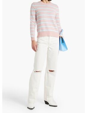 Nobody Denim off-White Straight-Leg Ripped Jeans